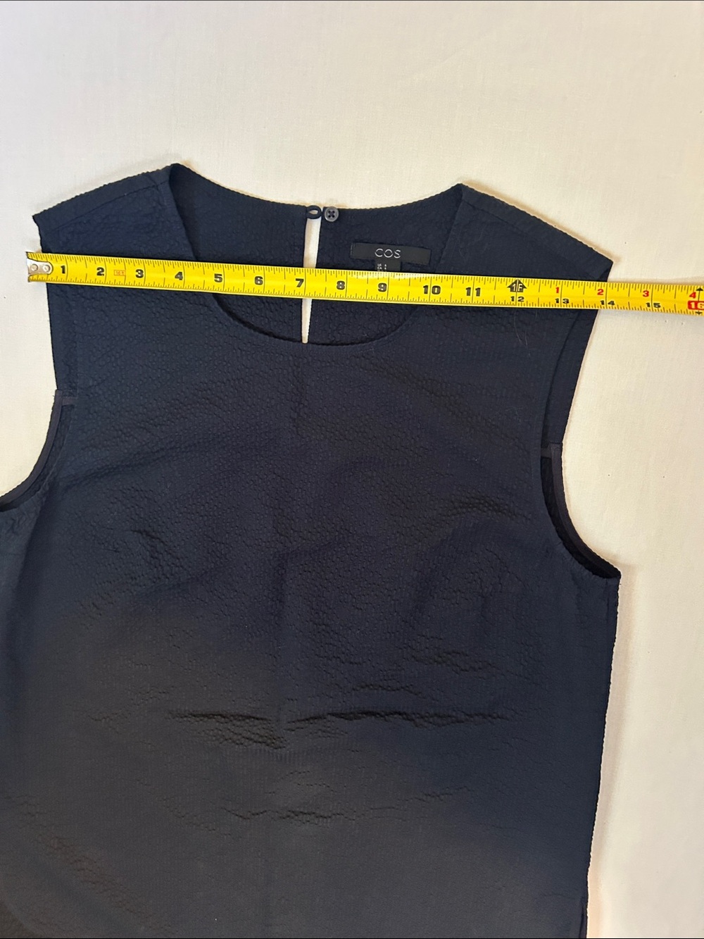 COS Navy Textured Sleeveless Shell Top - Picture 4 of 8